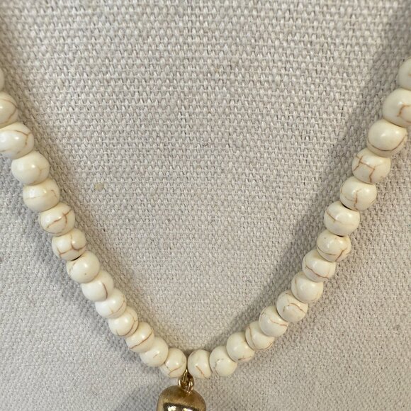 Leather Tassel and Stone Bead Necklace Mala Adjustable - Picture 3 of 7